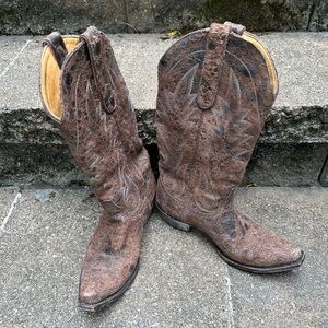 EUC Old Gringo Nevada distressed brown cowboy boots